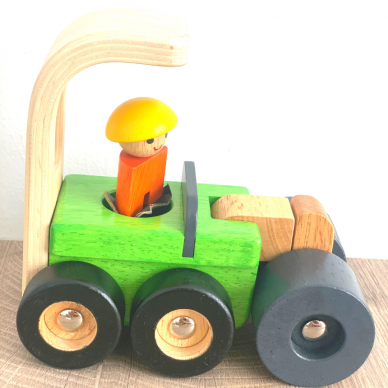 Medinė statybinė mašinėlė kelio volas