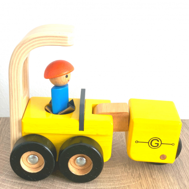 Medinė statybinė mašinėlė žaislinis sunkvežimis